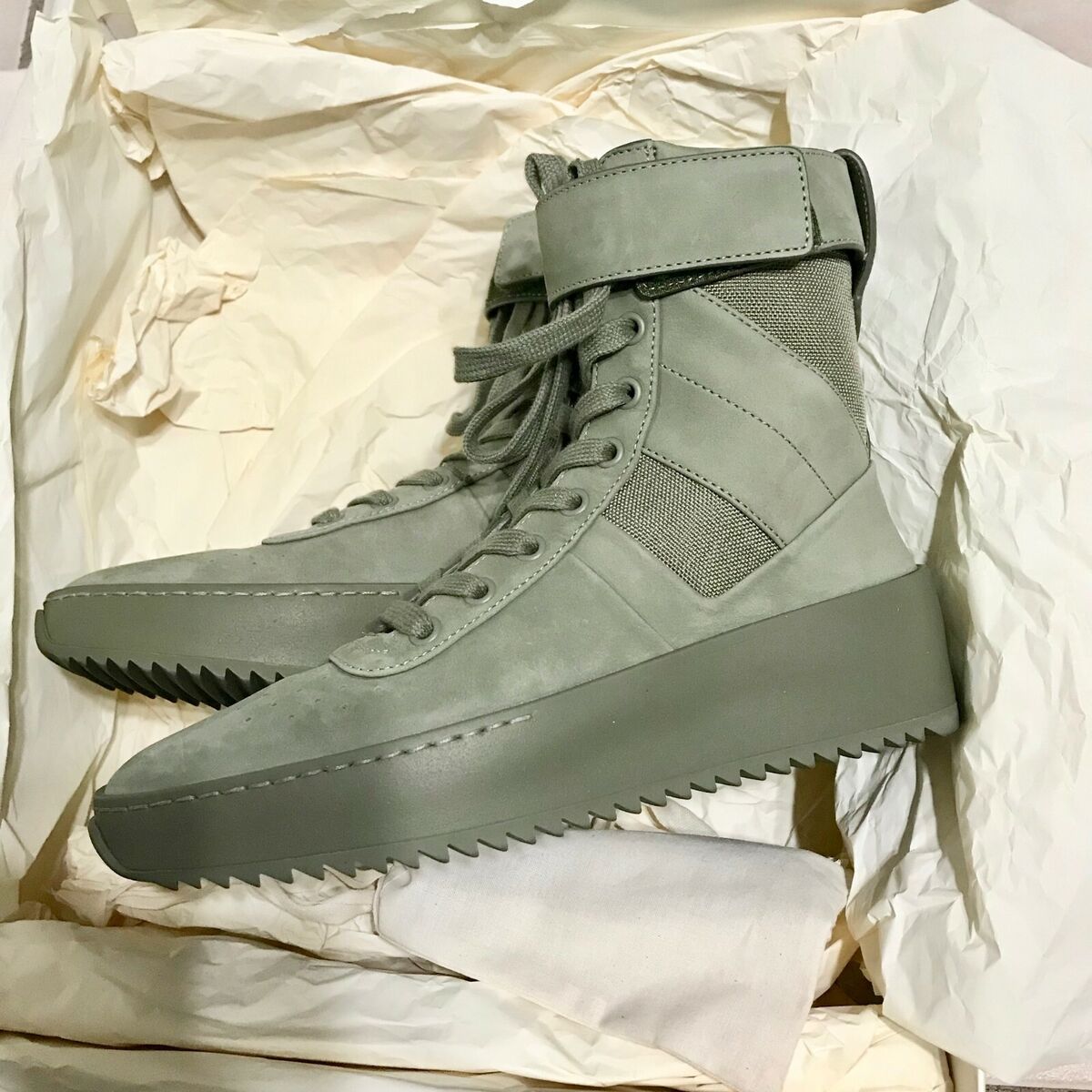 Fear of God Army Green Nubuck Leather Cordura Military High Fear of God Army Green Nubuck Leather Cordura Military High