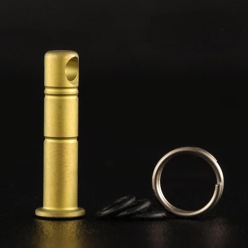Titanium Lanyard Bead Bolt Holder With Split Ring Keychain Necklace Pendant DIY - Picture 18 of 21