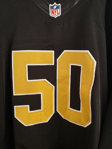 New Orleans Saints #50 Olin Kreutz Nike On Field NFL Men's Jersey Black Size 60 - Picture 14 of 21