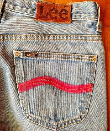 VINTAGE LEE JEANS REGULAR FIT DENIM PANTS PREMIUM EST 1889 BLUE RED W 30 L  36 | eBay