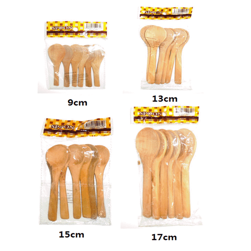 6piece(9/13/15/17cm) Long Handled Wooden Spoon Teaspoon, kitchen Cooking Utensil - Picture 2 of 7