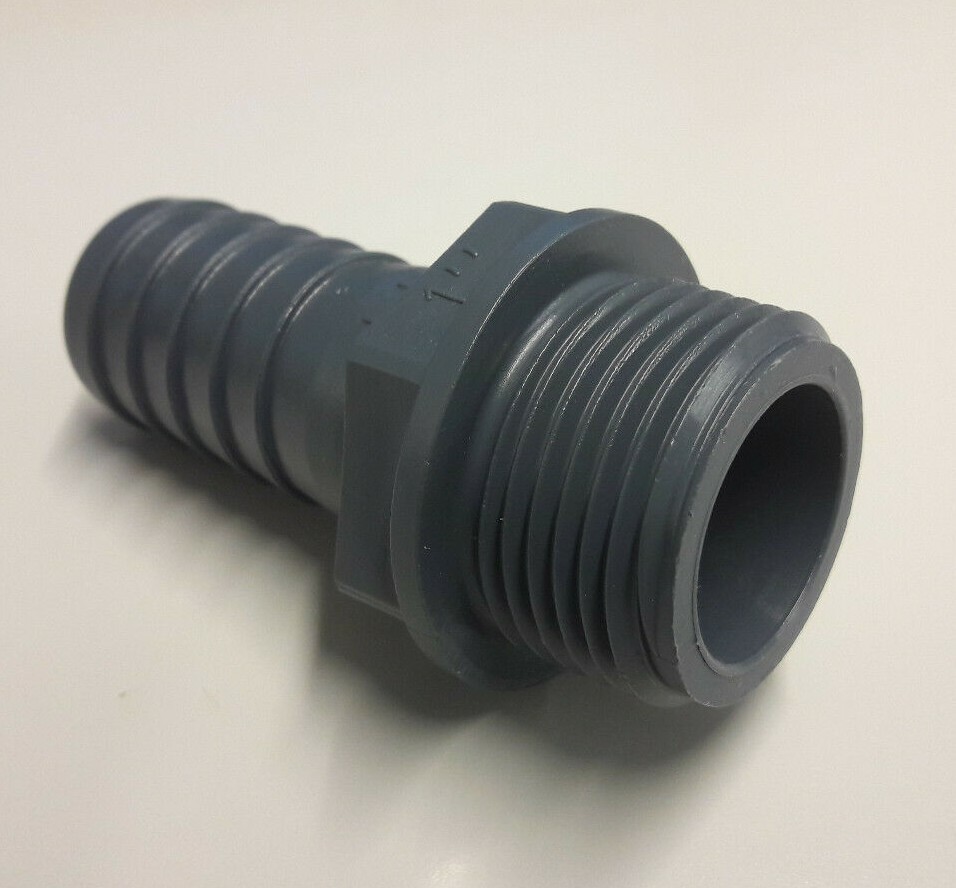 PVC Threaded Hose Tail Adaptor Male BSP x Barb 1/2" 2" Pipe Fitting