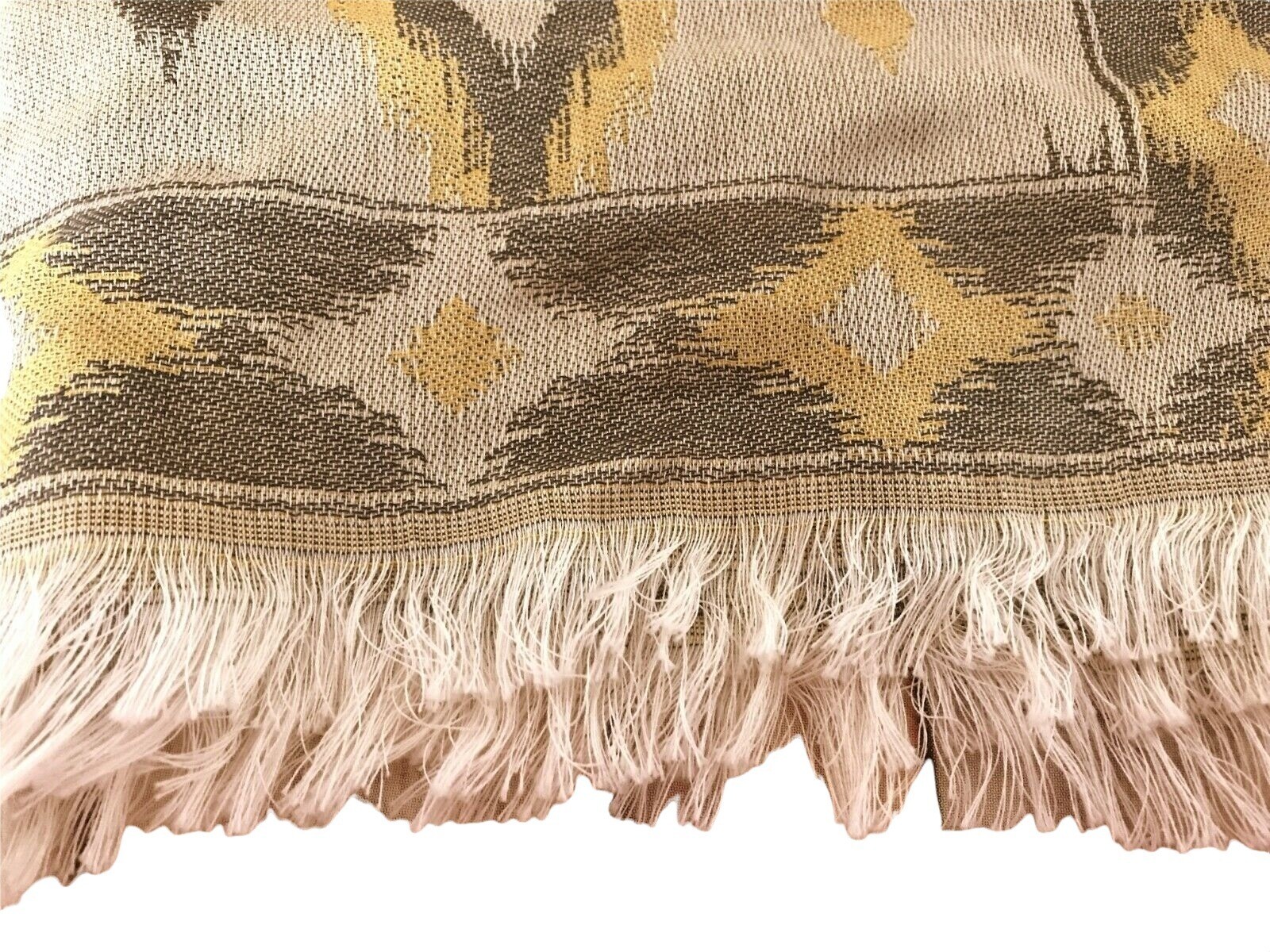 Scarf Elongated Diamond Pattern Rectangular Fring… - image 3