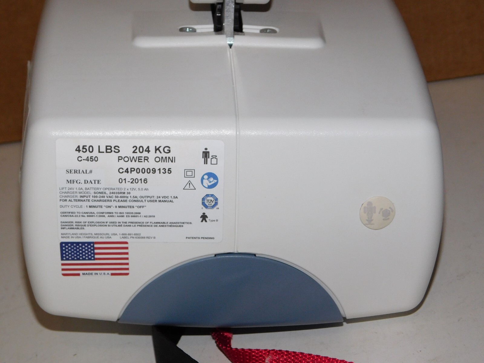 Prism Handicare C450 Fixed Ceiling Patient Lift 450lb Unit with Remote