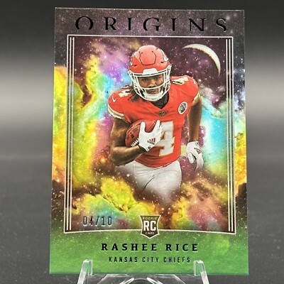 2023 Panini Origins Rashee Rice Holo Green Rookie #4/10 RC Chiefs Number Match