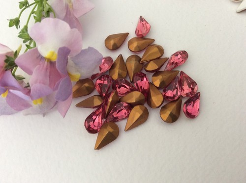 Swarovski #4300 Pearshape rhinestone 10x6mm GF x12 REPAIR CRAFT Colour Options - Picture 19 of 27