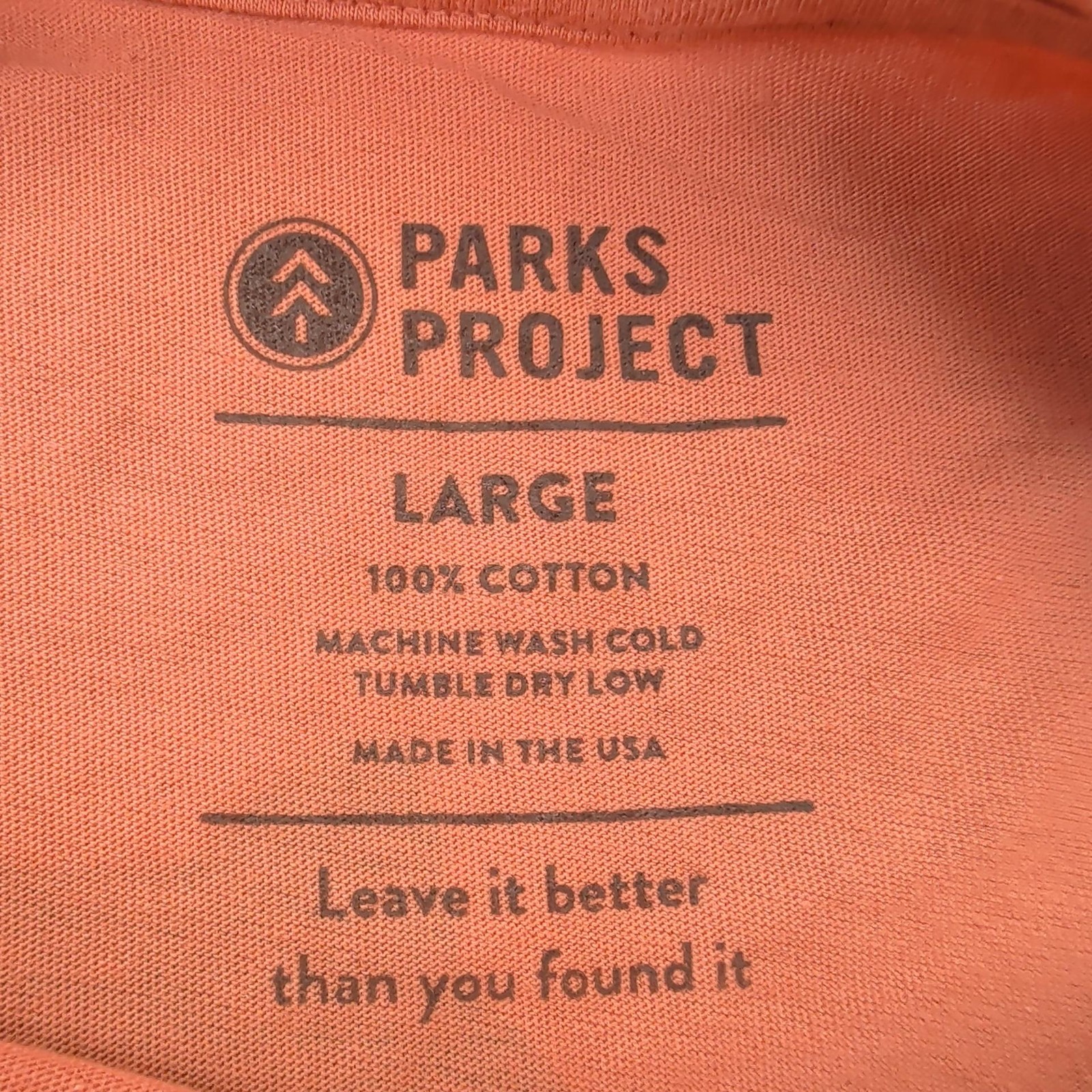 Parks Project Shirt Mens Large Coral Our National Parks Pocket Tee Bear Made USA