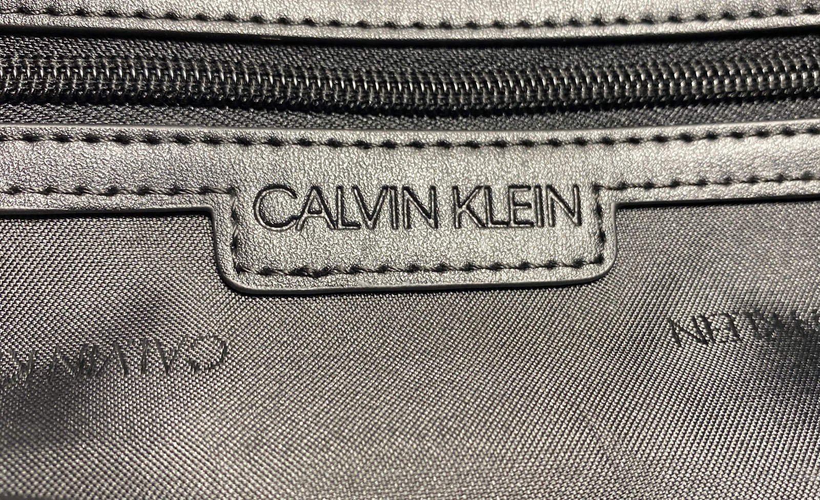 Calvin Klein Black Solid Leather Shoulder Purse - image 5