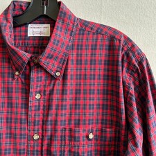 Gitman Bros Mens XL Red Plaid Button Down Shirt Made in USA Long Sleeve Cotton