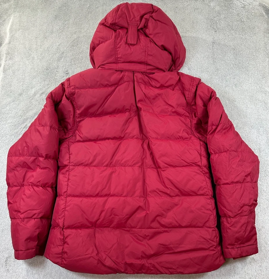 Lands’ End Coat Women’s Puffer Down Jacket Red Hooded Winter Warm Size Small S - Image 2 of 4