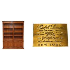 EXQUISITE EXTRA LARGE RALPH LAUREN MAHOGANY MADISON AVENUE OPEN LIBRARY BOOKCASE
