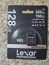 Lexar Professional SILVER PLUS 128GB microSDXC UHS-I V30 A2 Class 10  Adapter