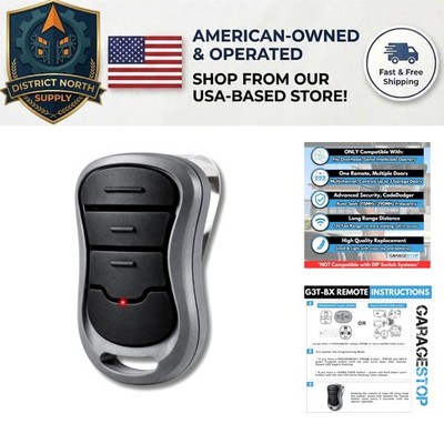 Replacement Garage Door Remote for Genie - 3-Button, Long Range, Easy to Program