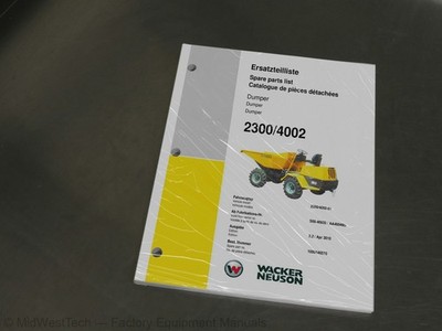 Wacker Neuson 2300, 4002 Crawler Excavator Parts Manual Exploded View Book