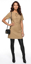 MICHAEL Michael Kors women's Khaki dress short sleeve size 10