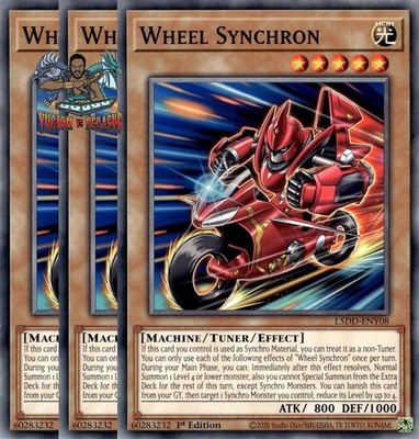 Yugioh! 3x Wheel Synchron L5DD-ENY08 Common 1st Ed NM