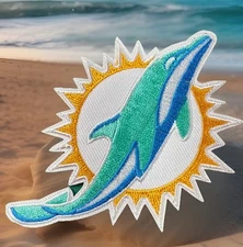 🔥HIGH QUALITY Miami Dolphins Patch NFL Football Logo IRON ON Embroidered Emblem