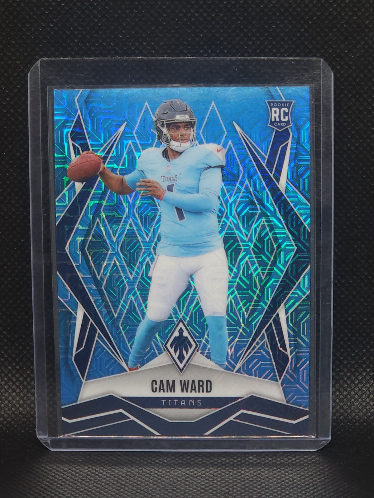 2025 Panini Phoenix Football CAM WARD LIGHT BLUE MOJO (RC) /85 #194 Titans