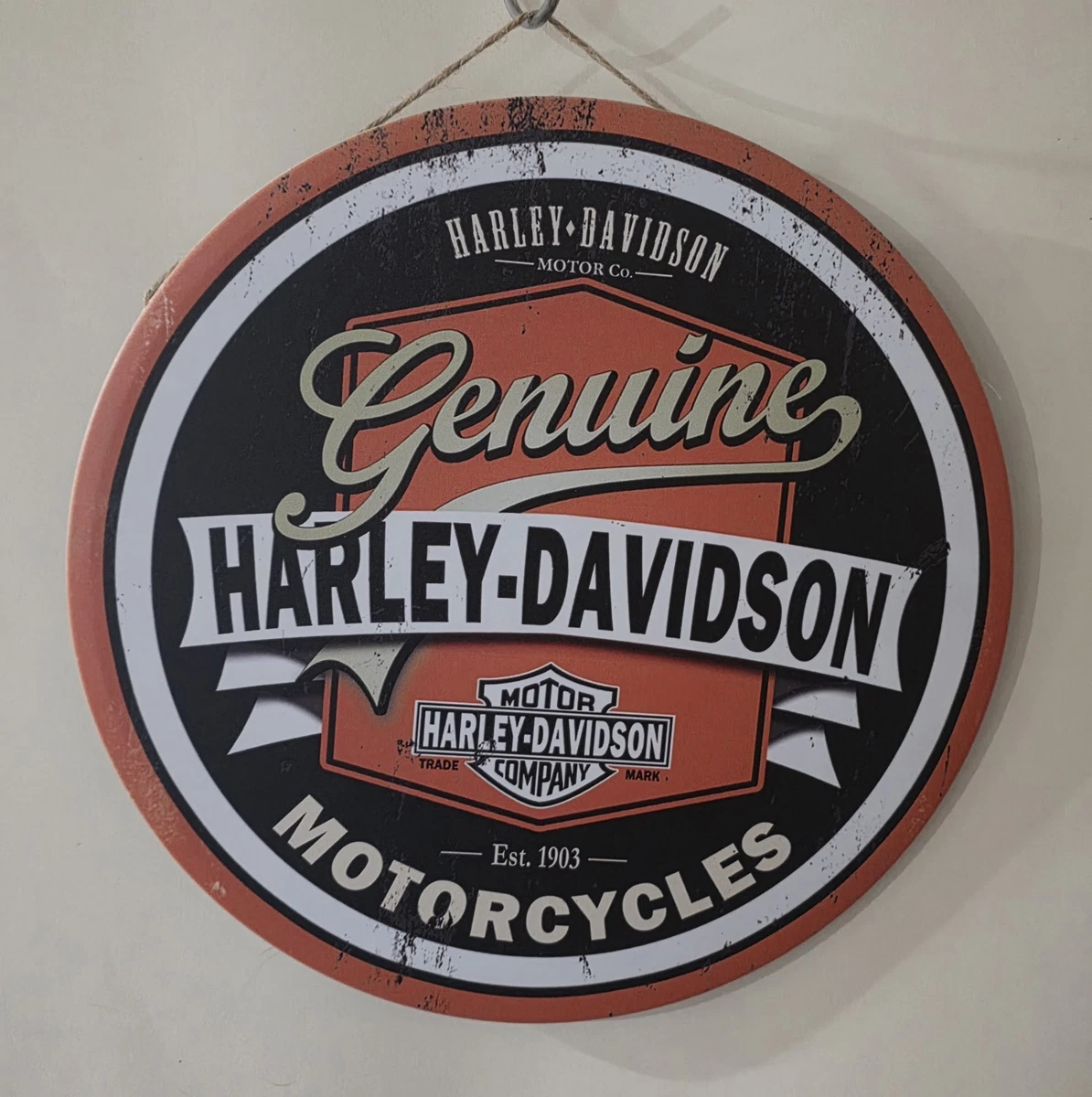 ROUND HARLEY DAVIDSON Metal Sign 30X30CM NEW Mancave Garage Bar ready  hang #H28