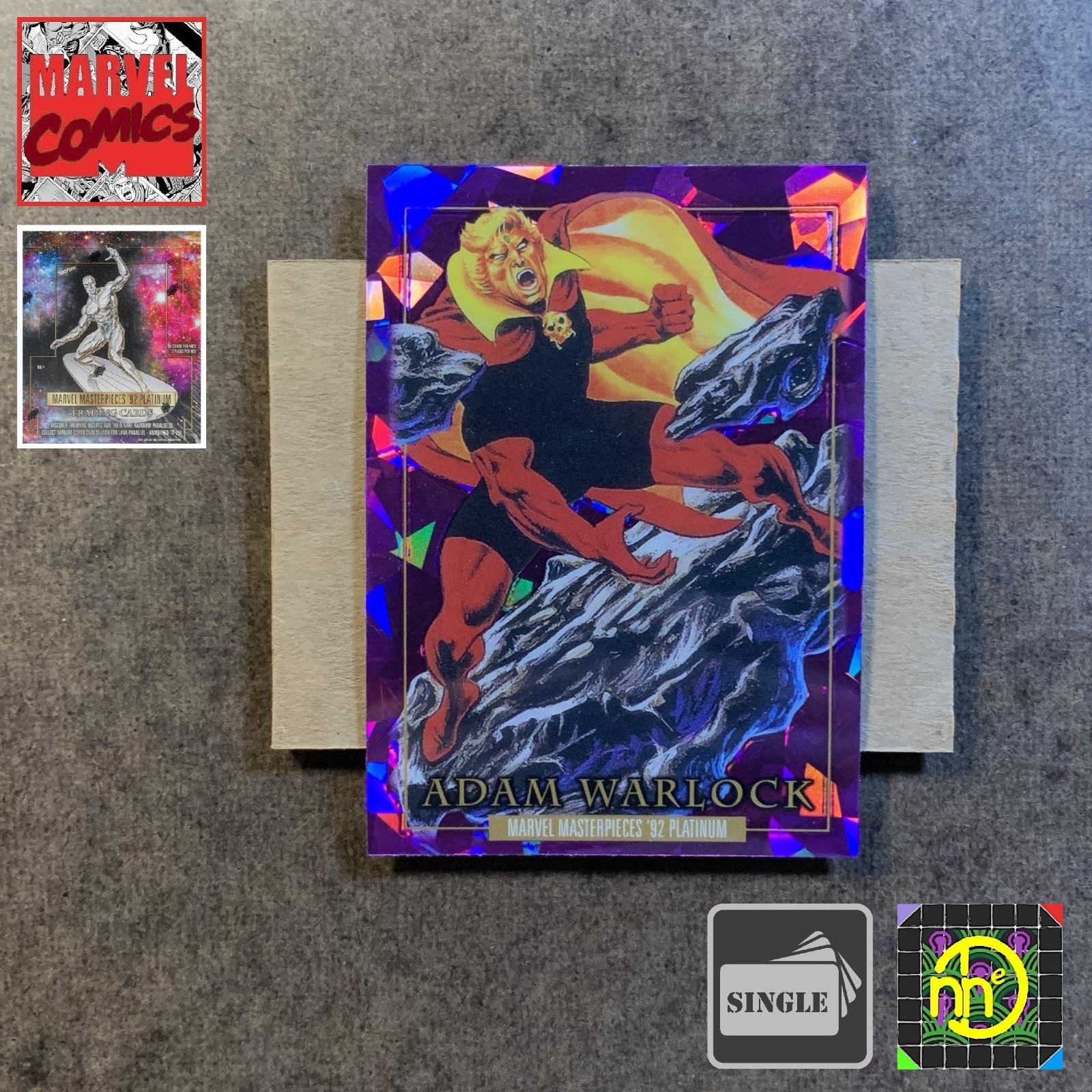 2024 Marvel Masterpieces '92 Platinum - PURPLE CRYSTALS - #10 Adam Warlock