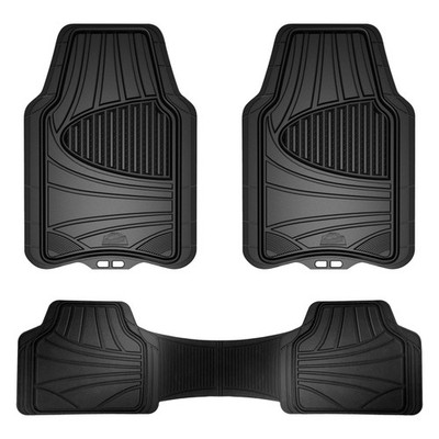 Armor All 3-Piece All-Season Floor Mats, Universal Fit 3PC Full Set, Black 