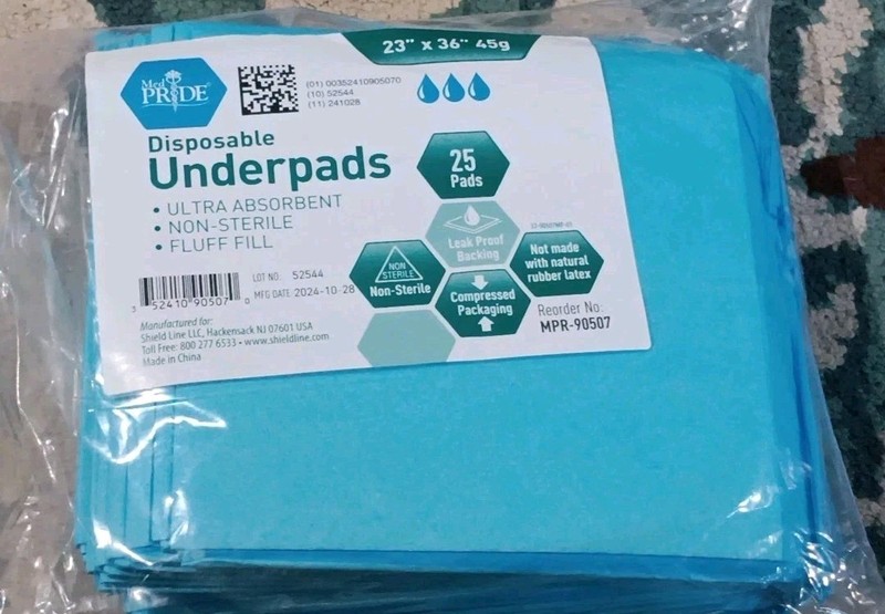 Med Pride 25 Ct Disposable Underpads