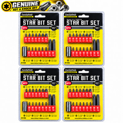 Star Torx Screwdriver Bit Set 32 Piece T5-T40 FamilyMaid 4 Packs NEW