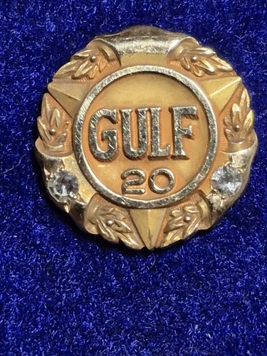 vintage gulf oil collectibles 20yrs pin