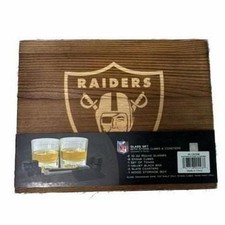 NFL Boxed Drinkware Set with Coasters: Las Vegas Raiders