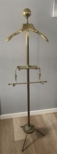 Vintage Brass Valet Stand Clothes Rack Suit Coat Hanger Floor Standing