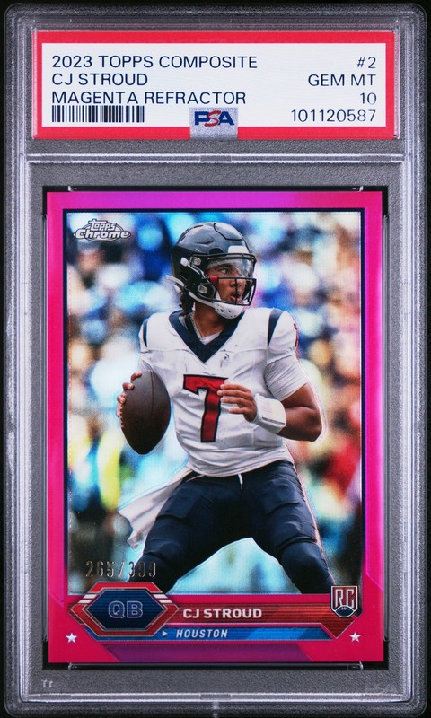 2023 Topps Composite #2 CJ Stroud Topps Chrome Pink Refractor /399 PSA 10