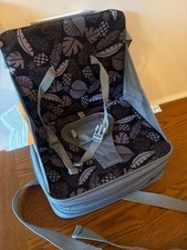 The First Years On-The-Go Portable Booster Seat Foldable High Chair Teal Gray