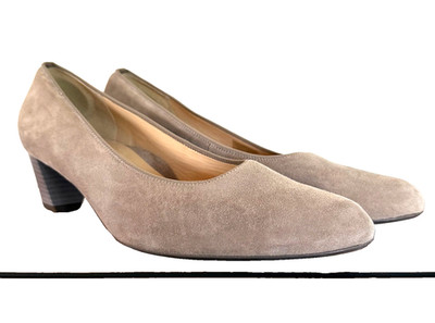 ara Quality Beige Suede Leather Pumps Shoes Comfort Heels Women's 7.5 EUR 38