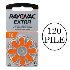 120 Batterie PILE RAYOVAC Extra 13 per Apparecchi Acustici Protesi Udito PR48