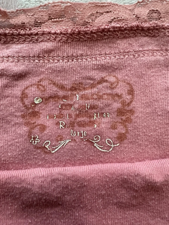 🌸 Camisola Vintage Rosa Floral Encaje - Sombra de Ojos - Talla Grande 🌸 Foto 3 de 4