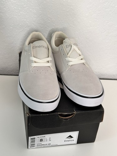 Emerica Men's Alcove Cupsole Low Top Skate Shoes Size 8 White/Cream Color NIB - Picture 1 of 10