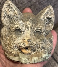 Antique Tin Metal Cat String Holder ? Smoker ? Mold ? Made Of Parts Figure