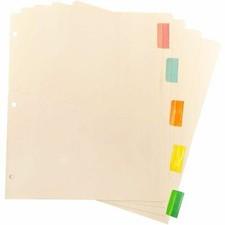 Business Source Color Tab Pocket Binder Divid...