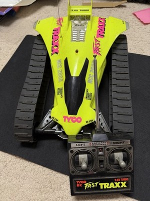 1990s Tyco 9.6V Fast Traxx RC Neon Yellow Buggy & Remote Battery No Charger