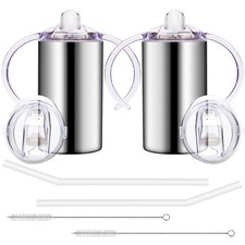 12oz Stainless Steel Sippy Cups for Toddlers with Handles, Spill Proof Double...