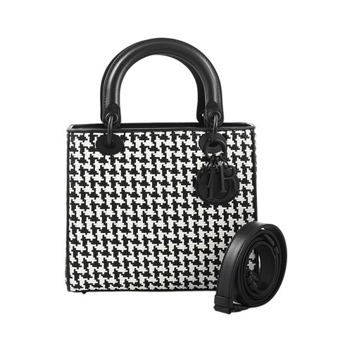 Dior lady dior medium M0565SRBF_M911 HANDBAG  Black White Women