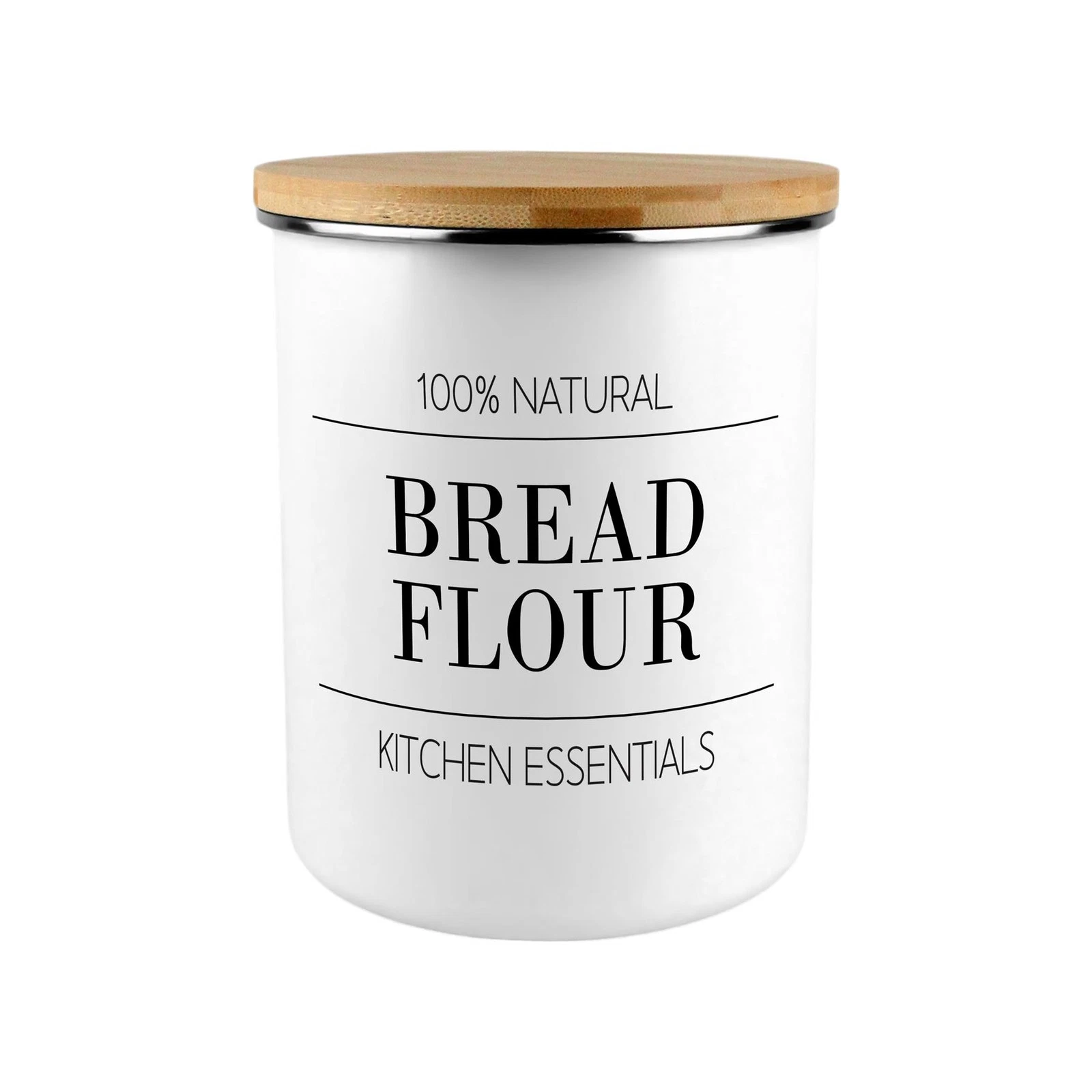 Minimalist Bread Flour Canister - Kitchen Large Enamel Food Storage Jar Gift
