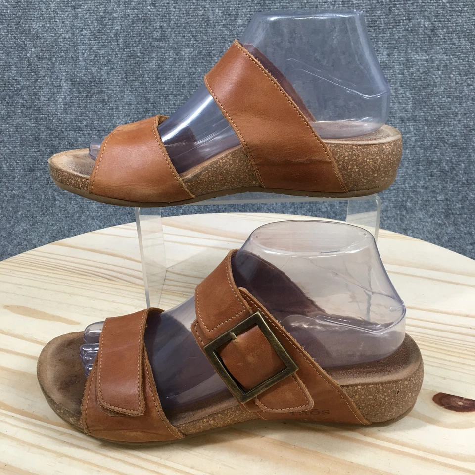 Sandalias Taos para mujer 9-9,5 My Dear informales sin cordones con hebilla deslizable de cuero marrón Foto 2 de 4