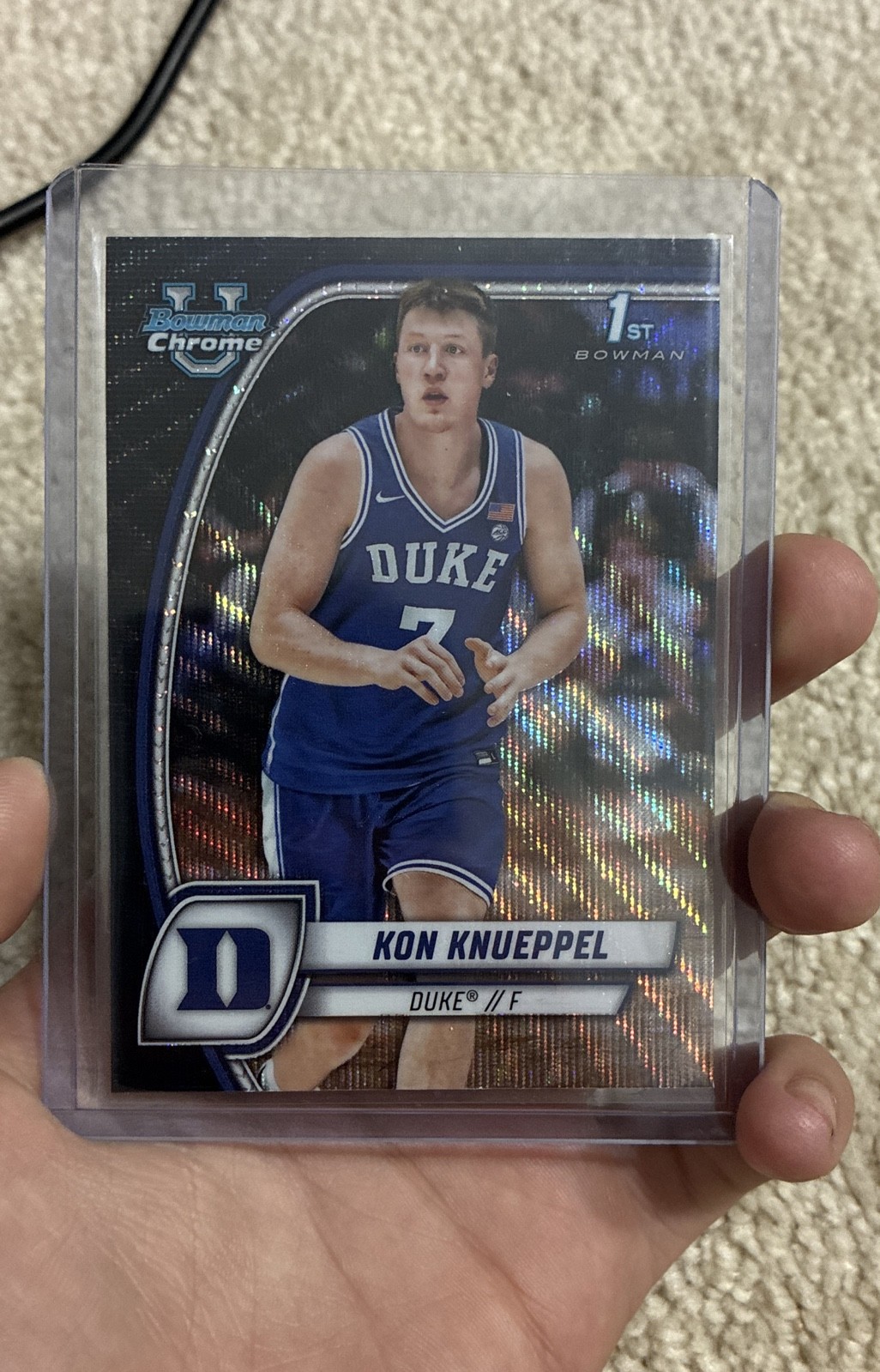 2024-25 Bowman University Chrome - Kon Knueppel #48 Black Wave Refractor (RC)