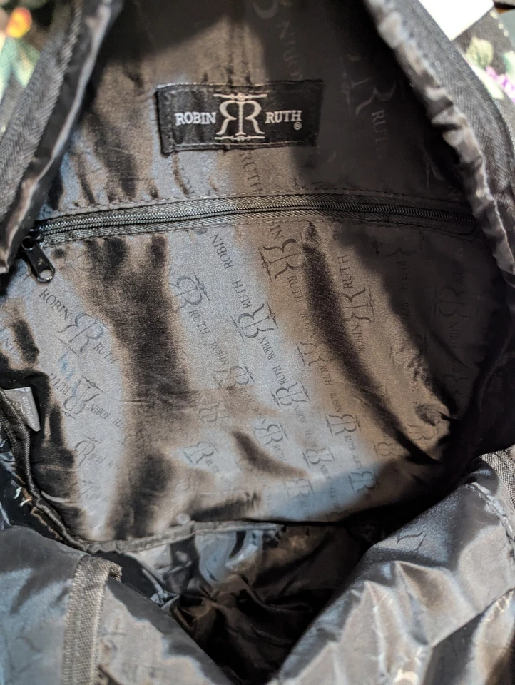 Mochila floral negra Robin Ruth New York City nueva con etiquetas Foto 3 de 4