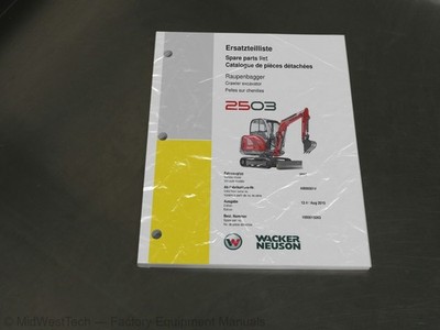 Wacker Neuson 2503 Crawler Excavator Parts Manual Exploded View Diagram Book
