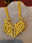 Olive Green Large Vintage Bib Prong Set necklace — photo 4