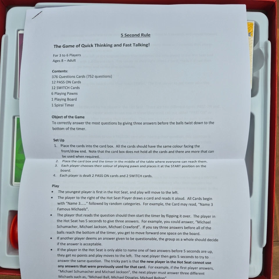 5 Second Rule Board Game Think Quick, Talk Fast! Game by University Games 8yrs+ - Image 3 of 4