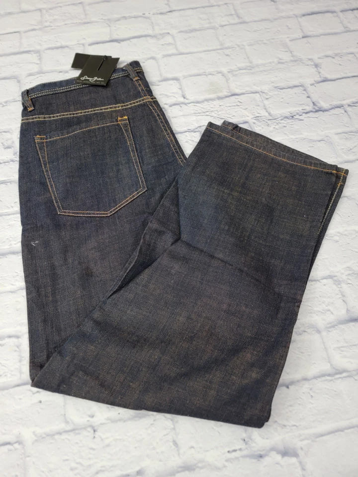 Mens Sz 36 X 34 Sean John Dark Blue Baggy Fit Y2K Hip Hop Jeans NWT - Image 2 of 4
