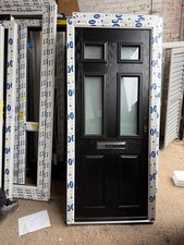 Brand New Composite Door - Black Front & White Inside 900 X 2010 Mm